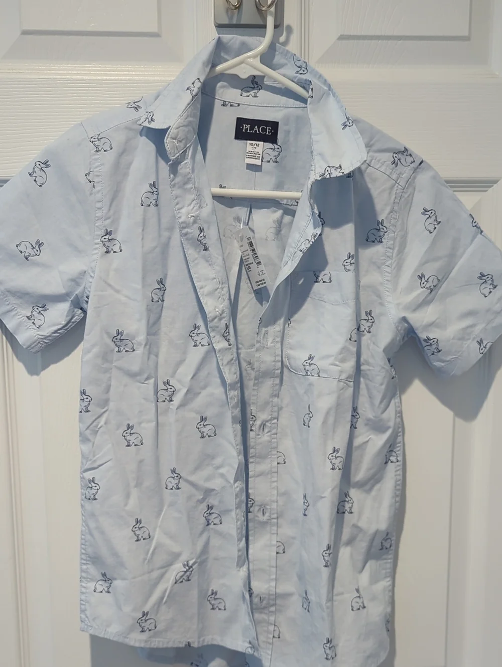 The Children's Place Light Blue Bunny Print Short-Sleeve Shirt - Boys